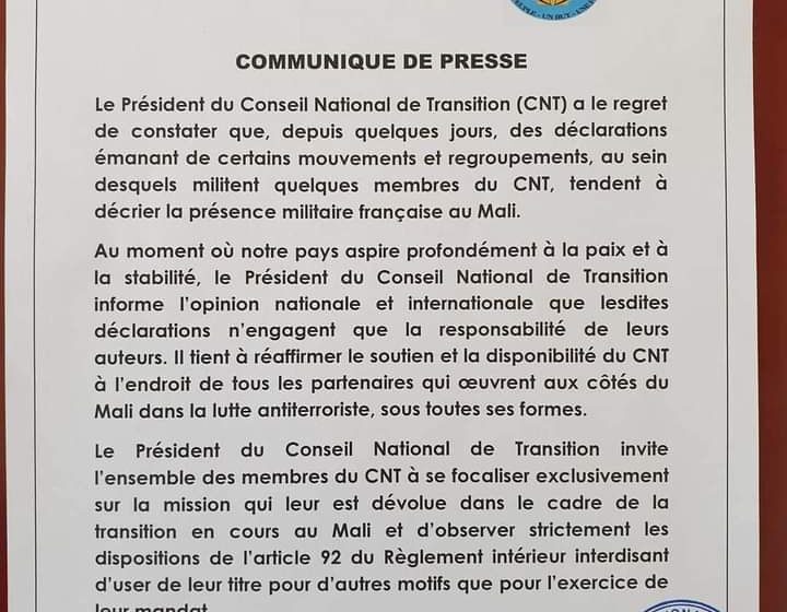  Prétendue mise en garde du CNT : Un ancien communiqué pour déstabiliser ?