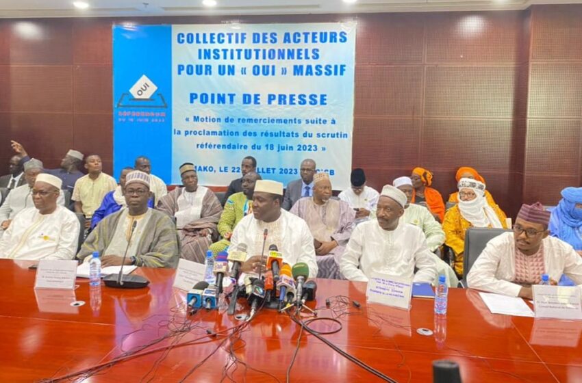  Mali: le collectif des acteurs institutionnels pour un « oui » massif remercie l’ensemble de ses soutiens pour le succès